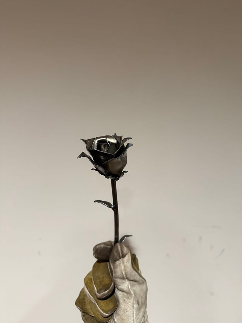 Handmade Welded Steel Rose - Image 2